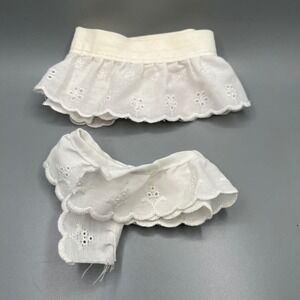 VTG White Eyelet‎ Lace Fabric Trim Sewing Crafting Supplies Embellishment